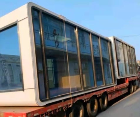 Hogares plegables desmontables blancos del envase de Grey Prefab Folding Container House