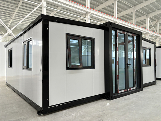 Casa de contenedores móvil plegable expandible doble ala prefabricada modular versátil