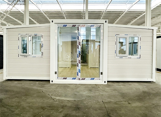 Casa de contenedores de marfil blanca de 20 pies con baño