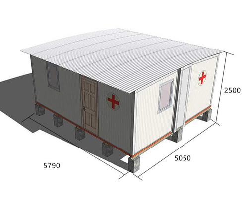 Hogares prefabricados modificados para requisitos particulares del granero de la hoja del hospital 0.376m m THC del marco de acero del haz de Q355 H