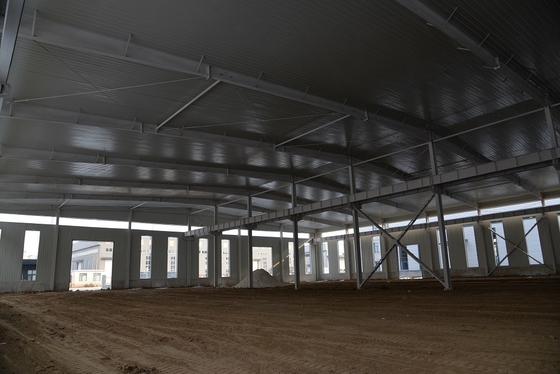 El taller prefabricado de encargo de Q345B vierte el edificio de marco de acero del haz de H