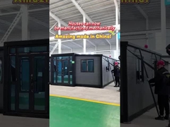 Casa de contenedores de 20 pies grises con puerta de acero para hotel