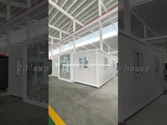 Casa de contenedores de marfil blanca de 20 pies con baño